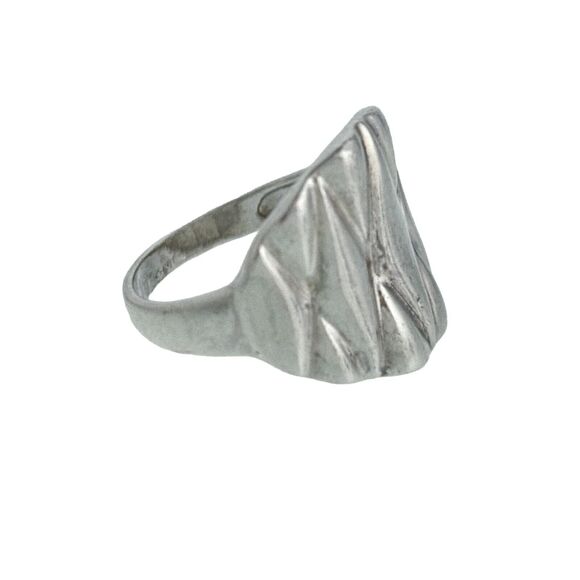 Vintage Sterling Silver 925 Criss Cross Ribbed Pattern Domed Ring Size 6.5 - Picture 2 of 7